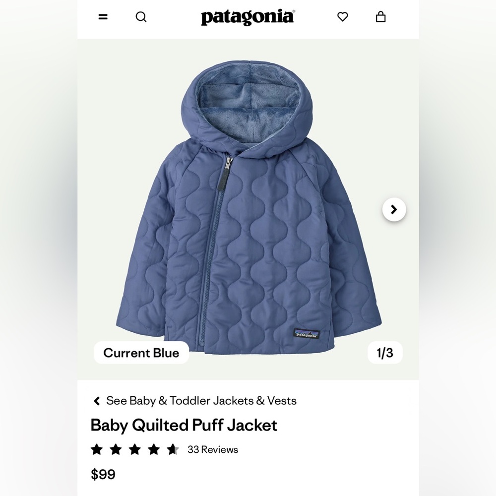 Patagonia Quilted Puff Jacket asymmetrical zip